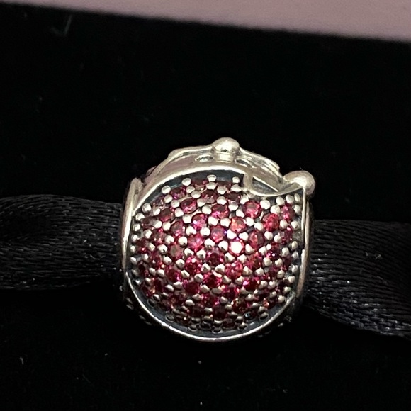 Authentic Pandora Sparkling Jolly Santa Red/Clear CZ Christmas Holiday Charm - Picture 6 of 9